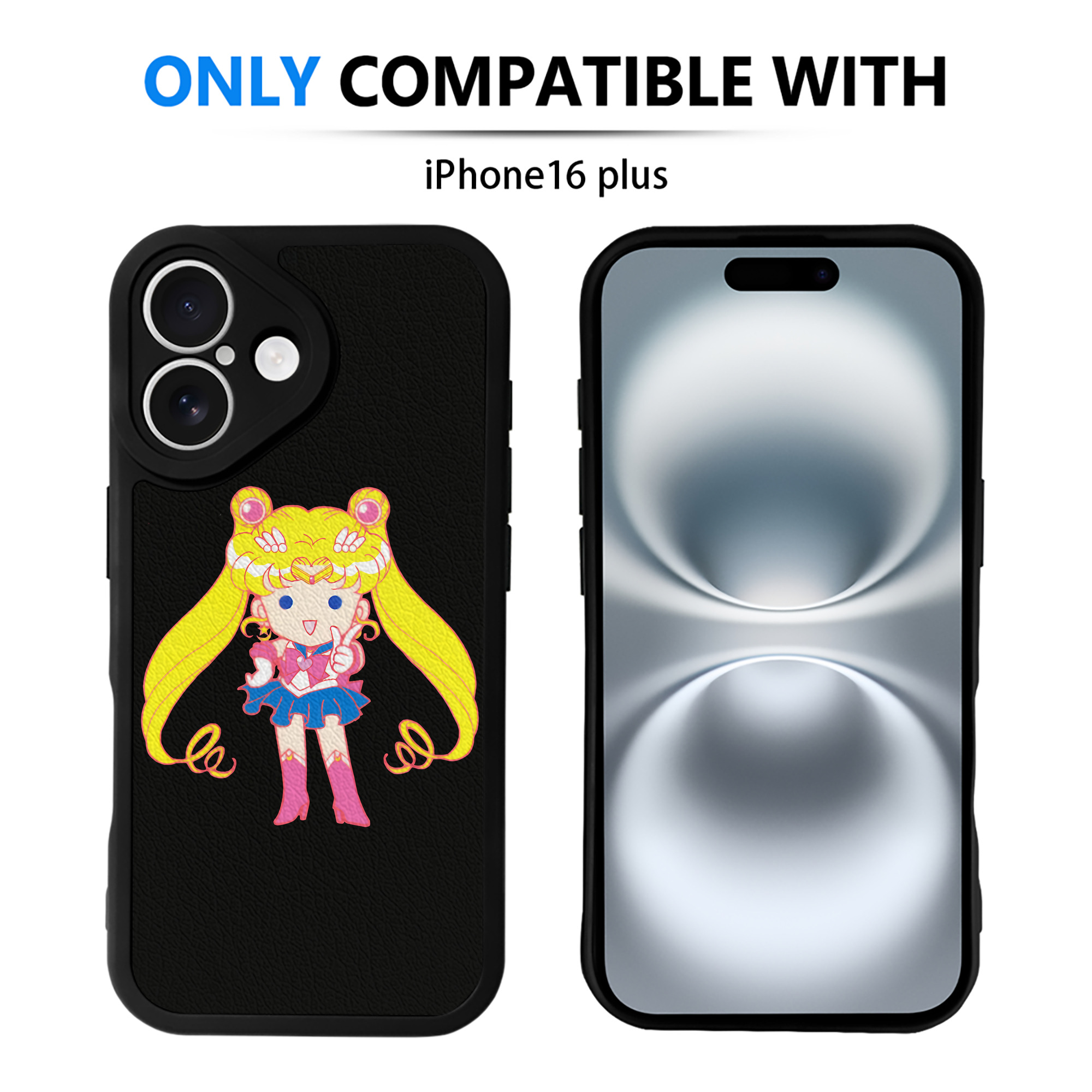 （画像用） 美少女戦士セーラームーン 月野 うさぎ つきの うさぎ Sailor Moon Tsukino Usagi 【iPhone 16シリーズ対応】シリコンスマホケース（レザー調） 材質：シリコン
